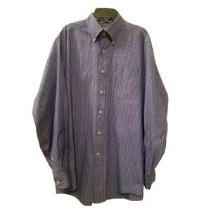 LL Bean Button Down Shirt Mens Medium Blue/White
